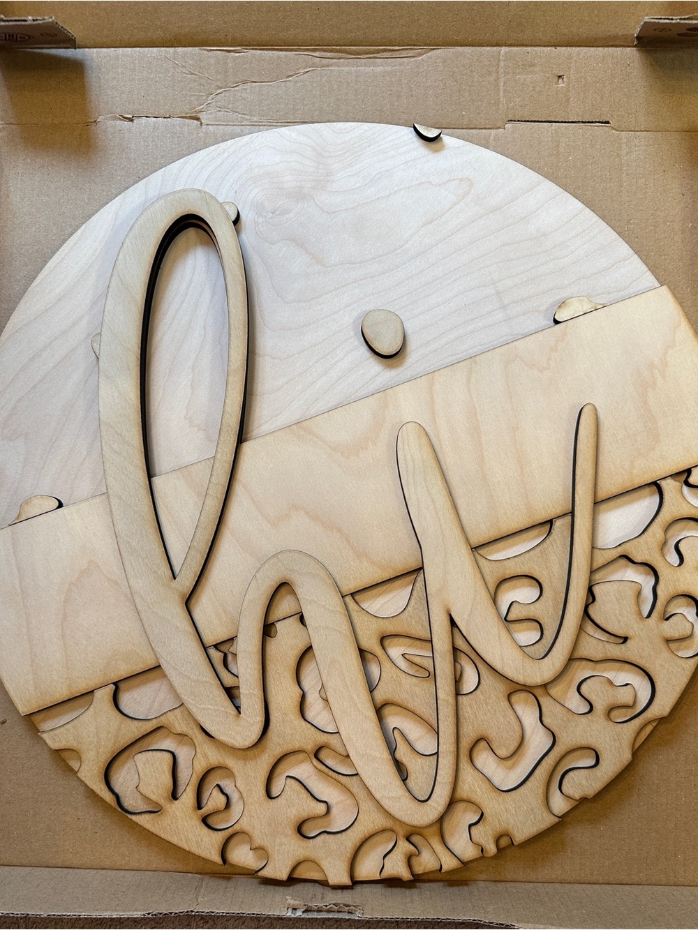 Unfinished DIY Wooden “hi” Door Hanger Sign